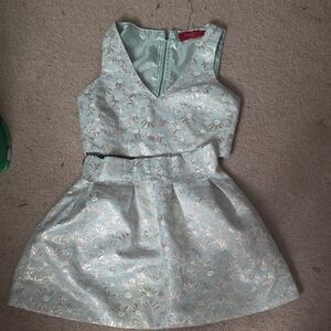 AKIRA Light Blue Floral Formal Dress